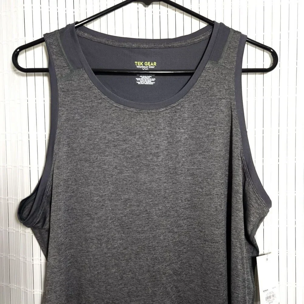 Tek Gear Activewear Top women Size XXL Color Charcoal Reflective Top Logo B2 - Picture 3 of 10